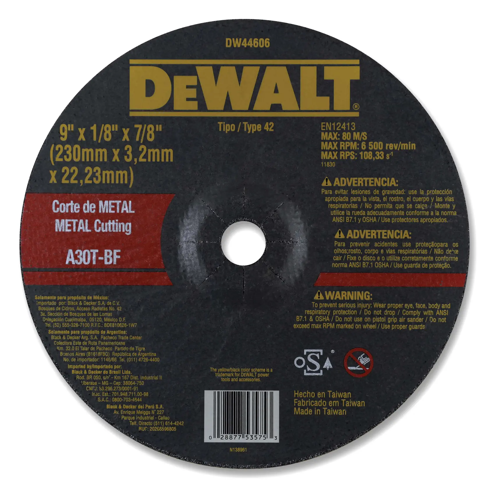 Corte metal - linea negra230 mm93.2 mmd