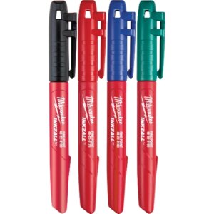 Marcadores de colores rojo-negro-azul-verde inkzall® 4 pzas