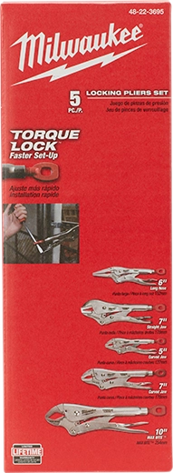 Kit de 5 pinzas con bloqueo de torsion