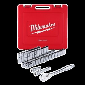 "47pc 1/2"" drive metric & sae ratchet and socket set with four flat™ sides"