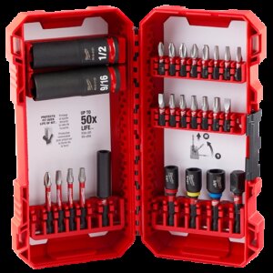 Juego de 26 piezas puntas phillips, planas, torx, cuadradas, sockets, dados