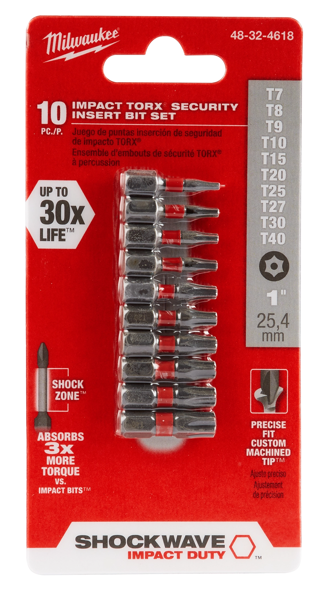 Juego de brocas de seguridad shockwave ™ torx® - 10pc