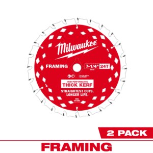 7-1/4" 24t thick kerf framing circular saw blade - 2pk