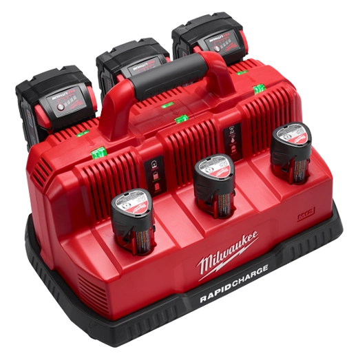 Cargador multivoltaje carga rapida hasta 6 baterias simultaneas m12™ m18™