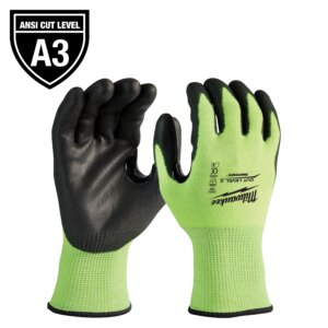 Guantes anticorte  nivel 3 con recubrimiento de poliuretano ultra reflejante m