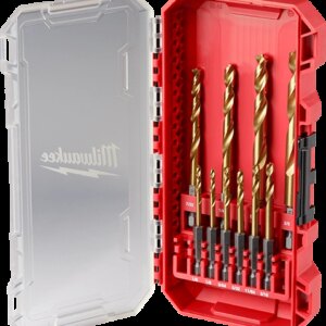 Set de brocas de titanio  shockwave red helix de 10 piezas