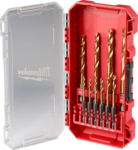 Set de brocas de titanio shockwave red helix de 10 piezas