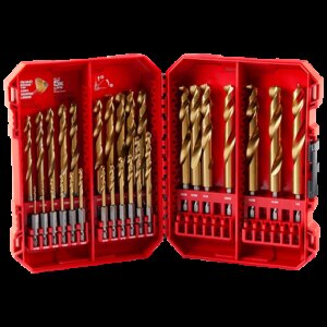 Set de brocas de titanio  shockwave red helix de 29 piezas