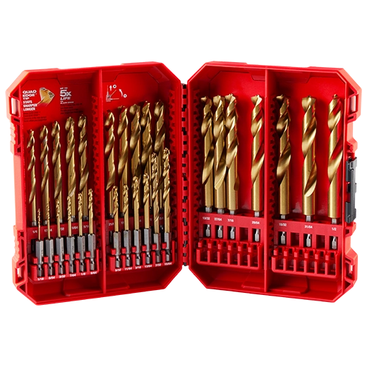 Set de brocas de titanio  shockwave red helix de 29 piezas
