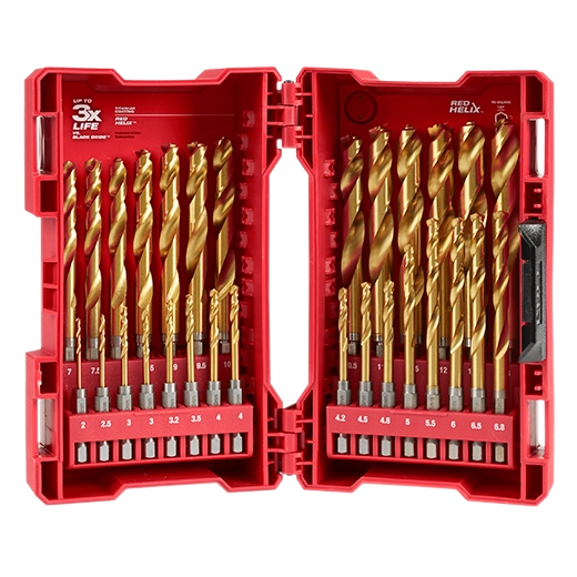 Brocas métricas de titanio shockwave ™ red helix ™ 2mm