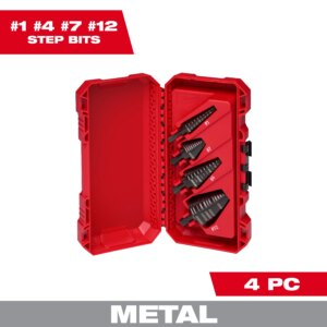 4pzas kit de brocas escalonadas (#1, #4, #7, #12)