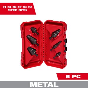 6pzas kit de brocas escalonadas (#1, #4, #6, #7, #8, #9)