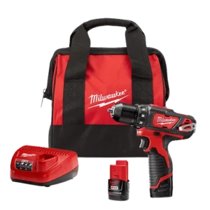 Kit inalámbrico de 1 herramienta taladro de 3/8" m12™ con carbones 12 voltios ion de litio con dos baterías de cp 1.5 amp + cargador + maleta de almacenaje