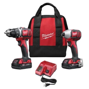 Combo inalámbrico de 2 herramientas taladro 1/2' 'm18™+ llave de impacto hexagonal 1/4'' m18™ con carbones 18 voltios ion de litio con 2 baterias cp 1.5 amp + cargador + maleta de almacenaje