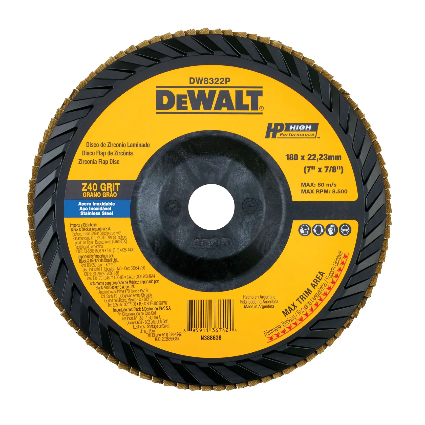 7 x 7/8 40g flap disc t27 trim zirc