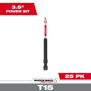 Punta torx t15 x 3-1/2" 25pk