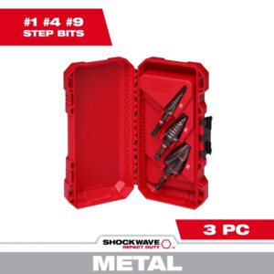 Kit electrico de brocas escalonadas  (#1, #4, #9) 3pzs