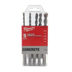 Sds+ 2ct 5pc kit (3/16”, ¼”, 5/16”, 3/8”, ½”)
