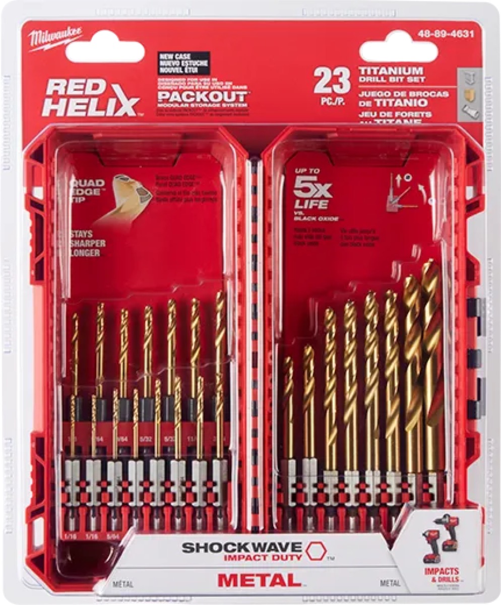 Juego de brocas de titanio shockwave 23 piezas