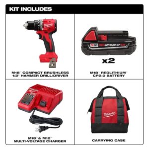 Kit de taladro percutor compacto sin escobillas m18