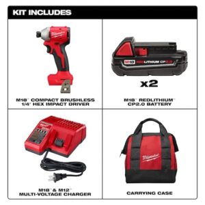 Kit de atornillador de impacto compacto sin escobillas m18