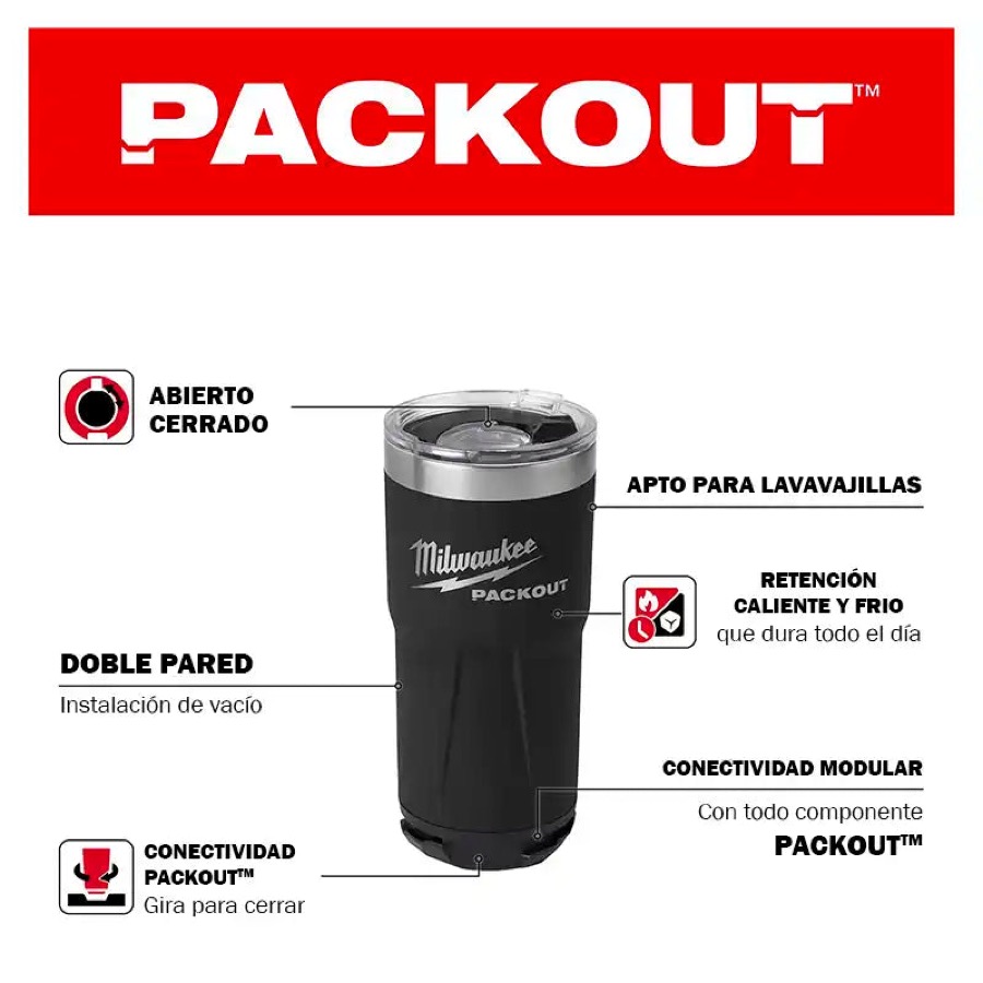Vaso packout™ de 20 oz, negro