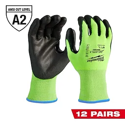 (12) cut 2 high vis glove 12pk-m