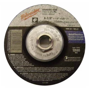 Disco p/ sbaste metal 4-1/2" x 1/4", orificio flecha 5/8"-11, 13580 rpm, a24r, tipo 27