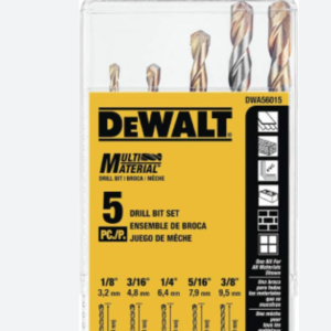 5 pc multimaterial drill bits set (1/4