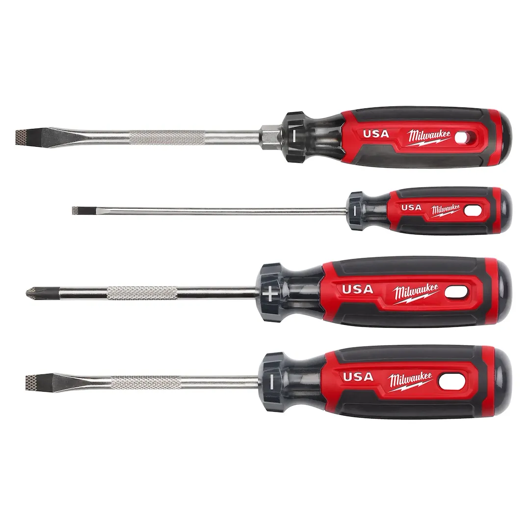 Kit 4 pzas. Desarmadores (planos 1/4", 3/16", 5/16", phillips #2)